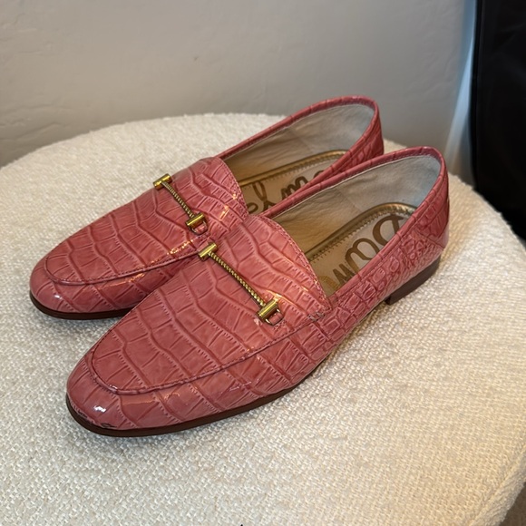 Sam Edelman Loraine Croc-Embossed Loafers in Cherry Blossom Size 8 - Picture 4 of 8